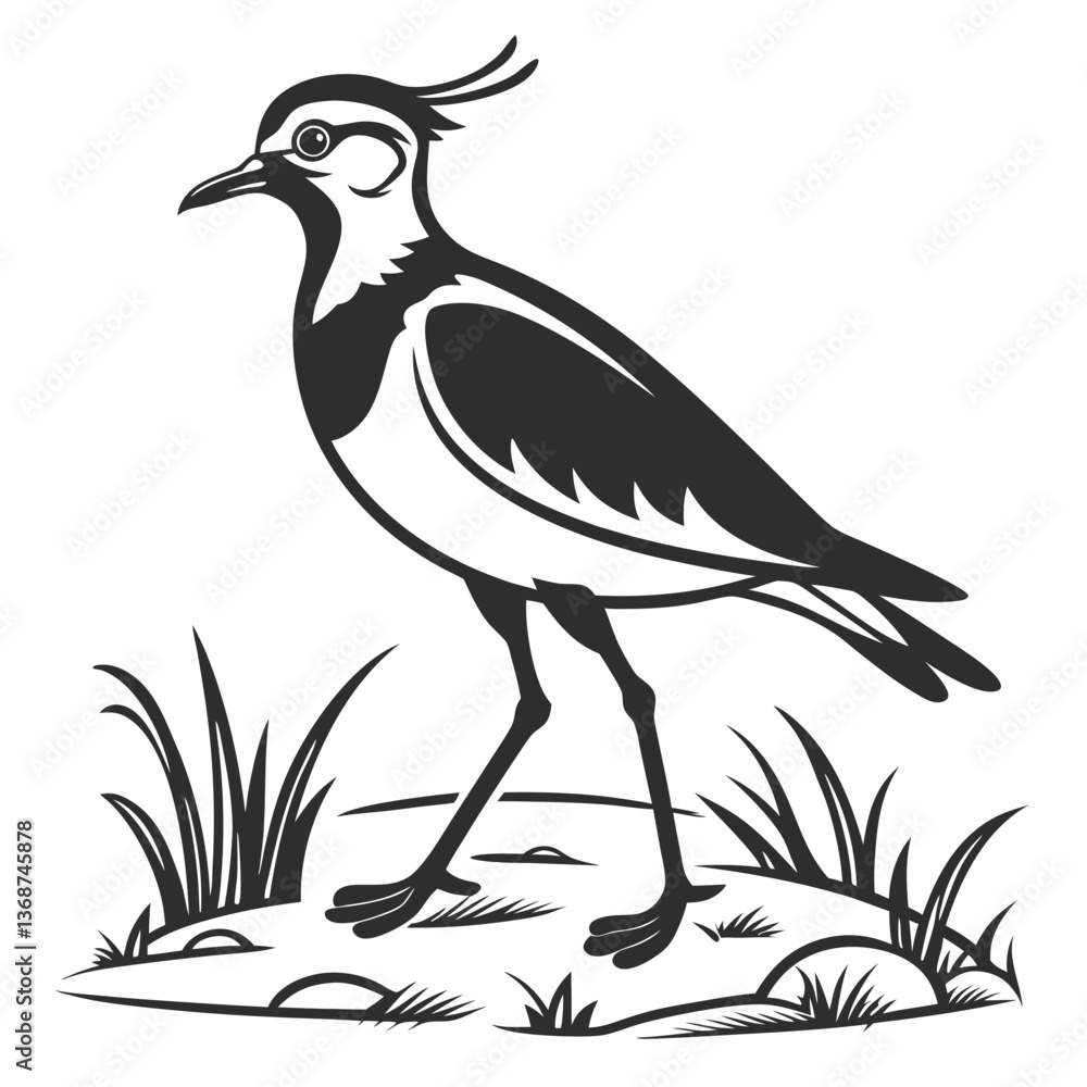 Fototapeta premium Lapwing silhouette icon vector