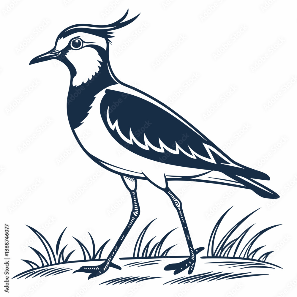 Fototapeta premium Lapwing silhouette icon vector