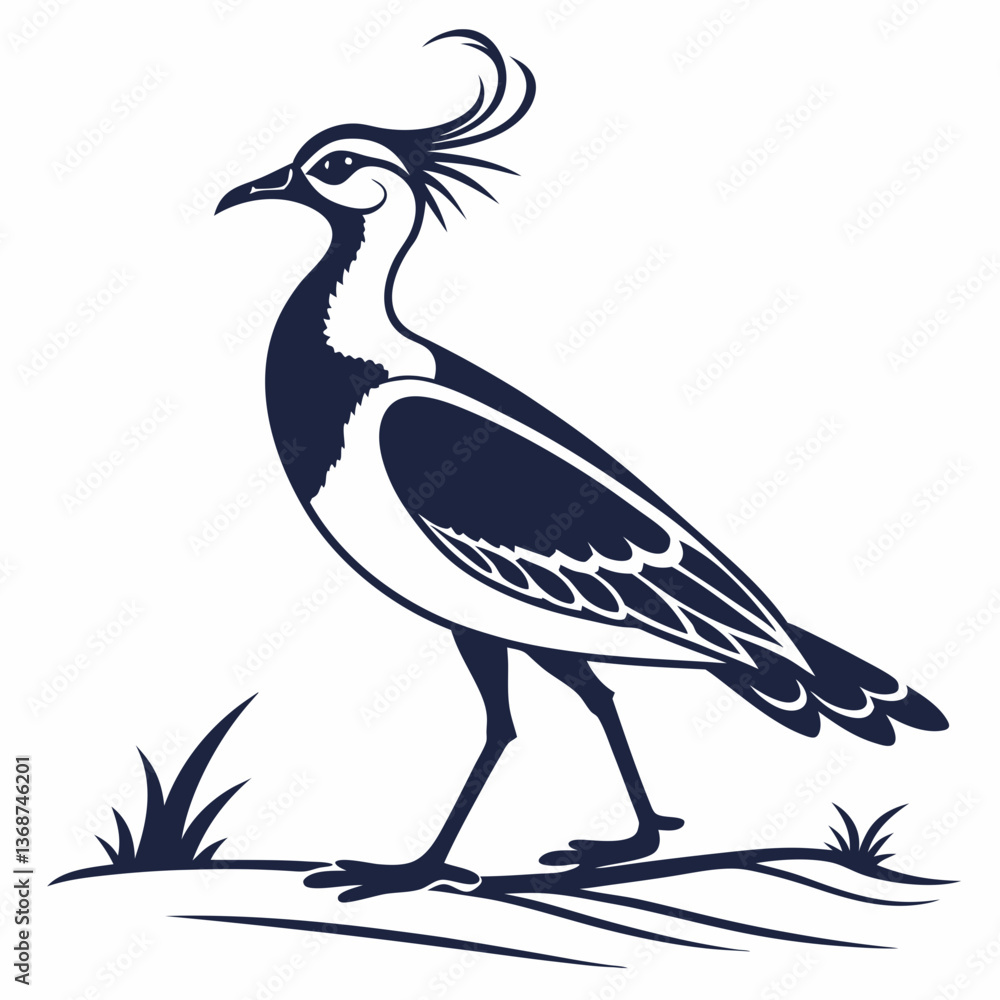 Obraz premium Lapwing silhouette icon vector