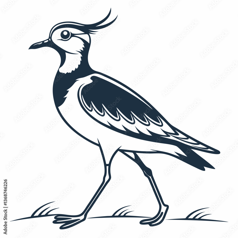 Obraz premium Lapwing silhouette icon vector