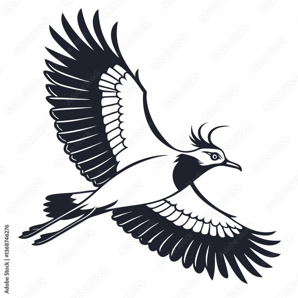 Fototapeta premium Lapwing silhouette icon vector