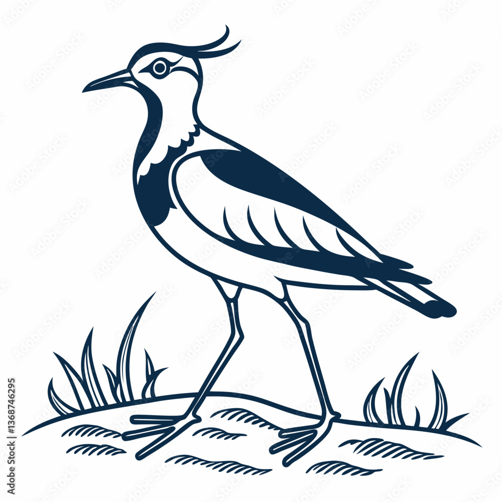 Obraz premium Lapwing silhouette icon vector