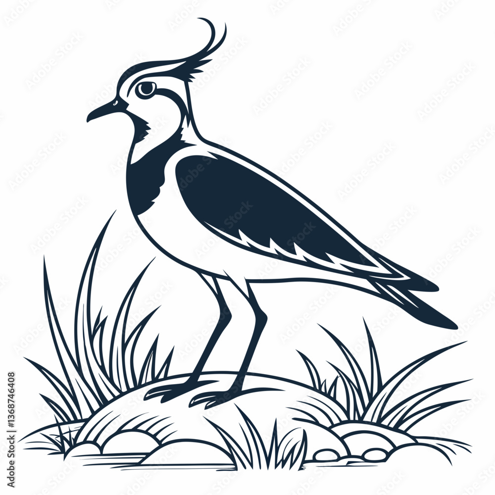 Fototapeta premium Lapwing silhouette icon vector