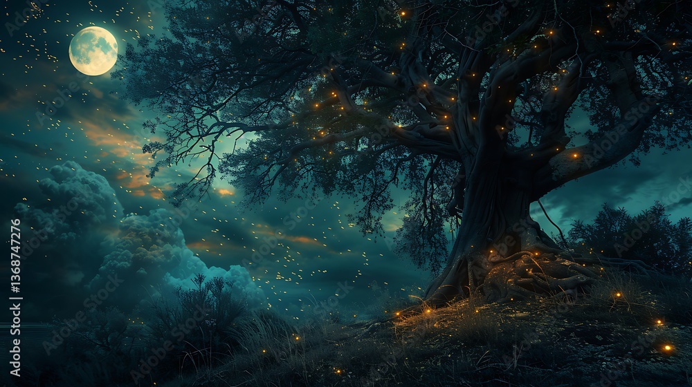 Obraz premium Serene Landscapes of Trees: Reflections, Seasons, and Scenic Beauty Captured in Nature's Artistry