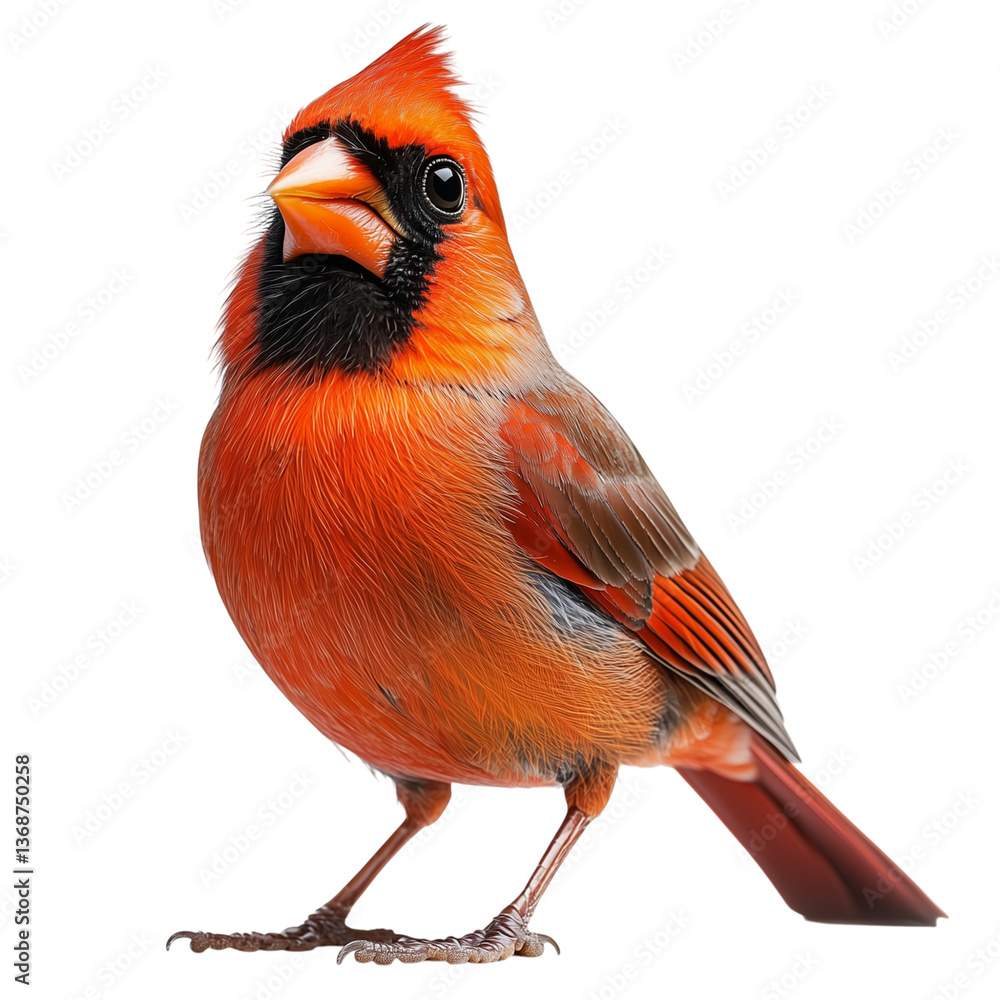 Elegant and Realistic Image of a Red Cardinal Bird, Bright Transparent Background Elegant and Realistic Image of a Red Cardinal Bird, Bright Transparent Background