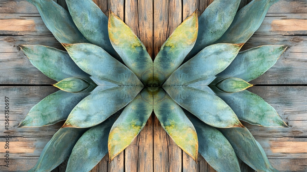 Fototapeta premium Artistic Composition of Beautiful Agave Leaves: A Study in Nature’s Elegance