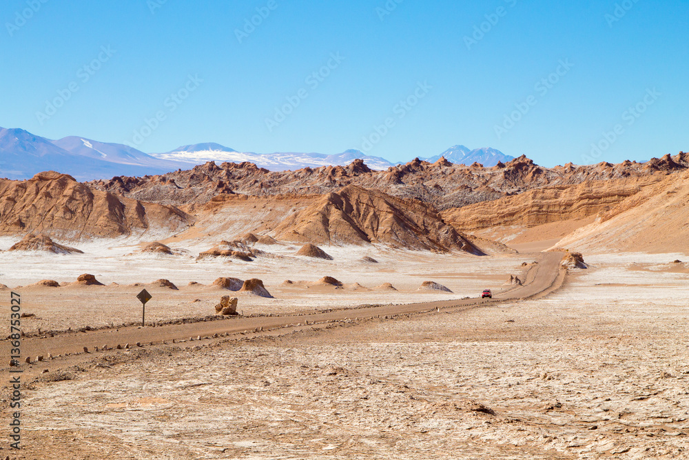 Dirt road perspective view,Chile