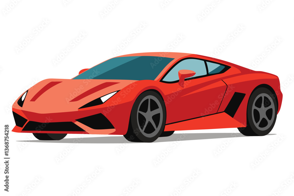 A shiny red sports car, a fast luxury automobile with sporty design A shiny red sports car, a fast luxury automobile with sporty design