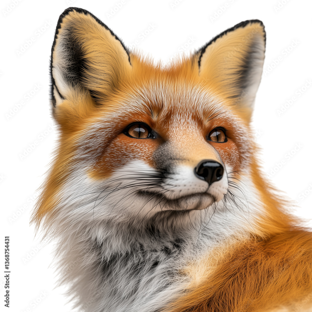 Lifelike Image of a Resting Fox with Vivid Detail, Bright Transparent Background Lifelike Image of a Resting Fox with Vivid Detail, Bright Transparent Background
