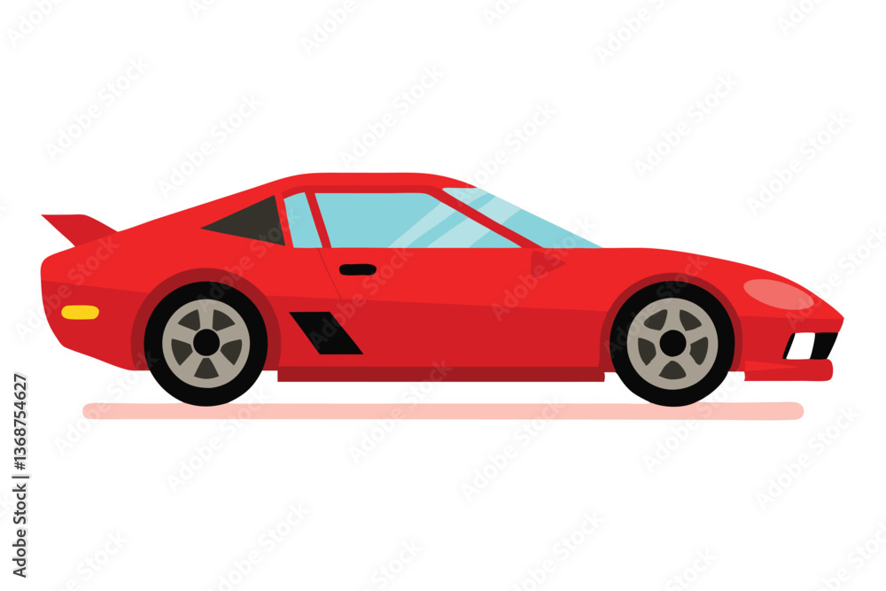 Red Sports Car Isolated on White Background Red Sports Car Isolated on White Background