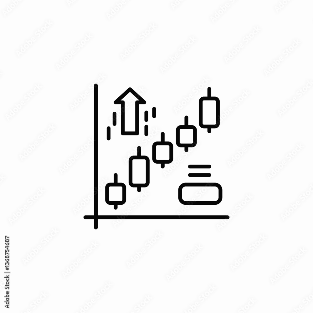 candlestick statistics icon sign vector candlestick statistics icon sign vector