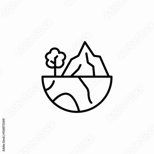 earth structure icon sign vector