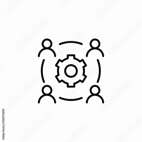 engineering group icon sign vector