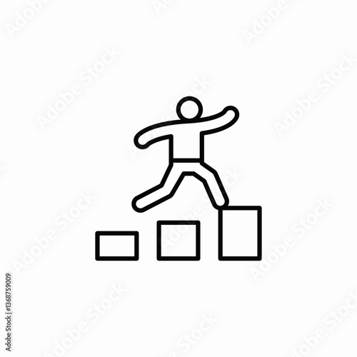 steps climb icon sign vector
