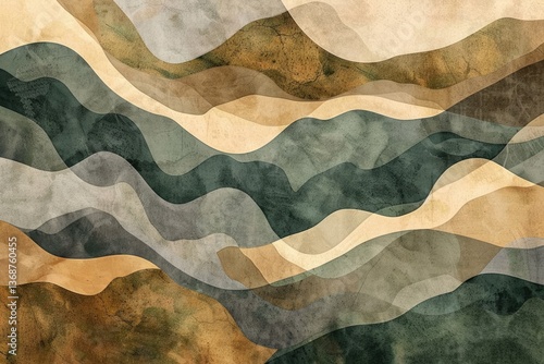Wallpaper Mural The abstract rustic color wave flowing express the old style texture. Seamless pattern of rough vividness curve convey sense of harmony and natural scene perfect for effect and graphic design. AIG61. Torontodigital.ca
