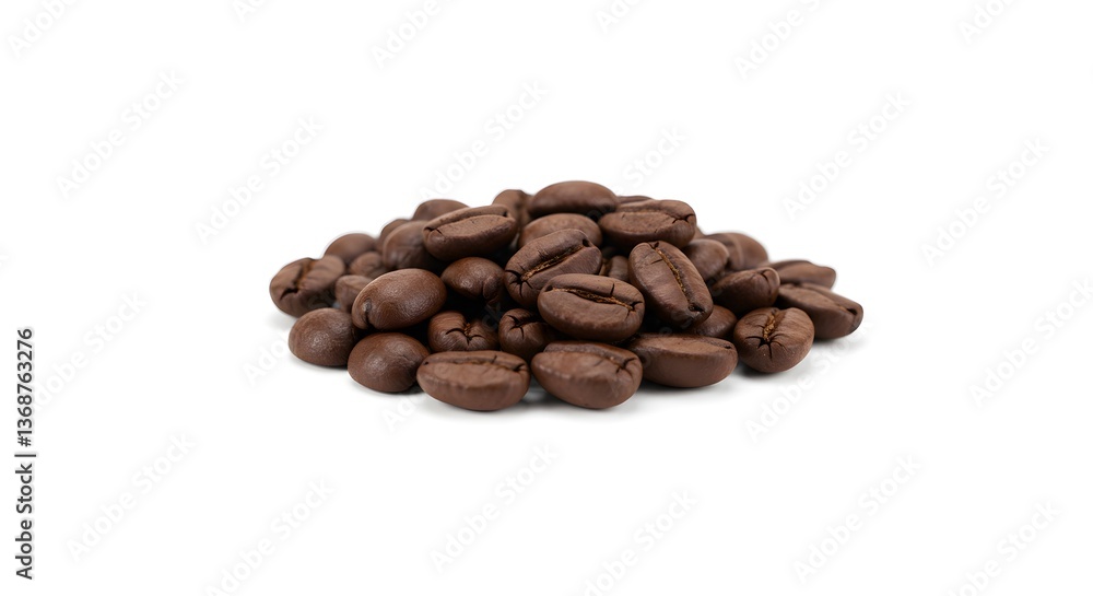 A small pile of coffee beans carefully arranged on a monochrome background, with soft lighting and subtle texture A small pile of coffee beans carefully arranged on a monochrome background, with soft lighting and subtle texture