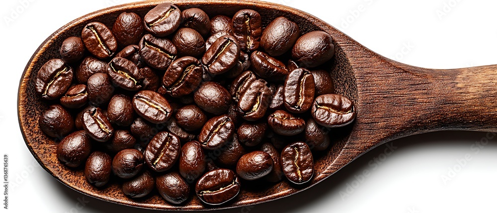 Fototapeta premium Coffee Beans in Wooden Spoon