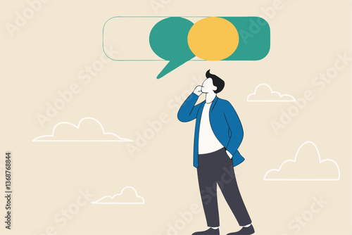 Second opinion, suggestion or advice to consider, reason or logical thinking, information to make decision or judgement concept, businessman think from listening to second opinion and make decision.
