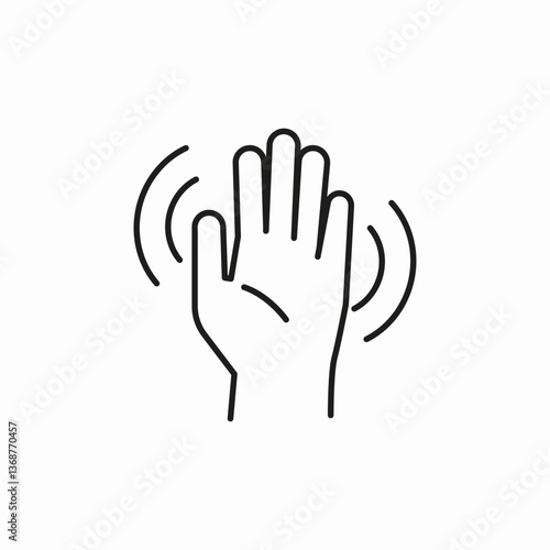 hand wave icon sign vector