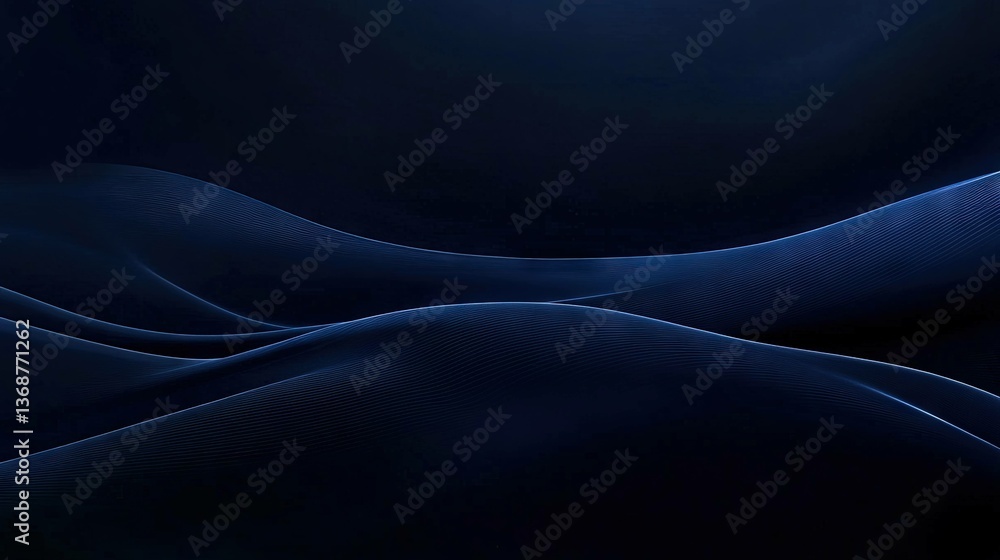 Obraz premium Abstract wave pattern in dark blue for modern design and presentations