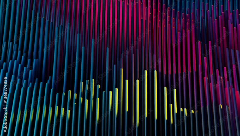 3d render, abstract futuristic neon background with glowing ascending lines. Fantastic wallpaper 3d render, abstract futuristic neon background with glowing ascending lines. Fantastic wallpaper