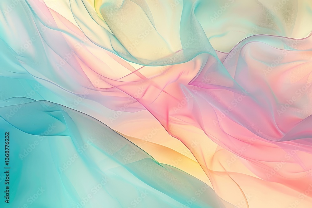Fototapeta premium Abstract vivid colorful wave flowing express dreamy texture. Seamless texture vividness pastel swirling convey sense of gentle and soft emotion scene perfect for effect and graphic design. AIG61.