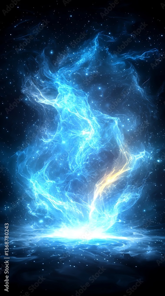 Obraz premium Blue Energy Nebula Space.