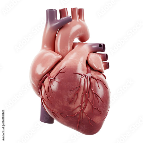 Heart Human Organs 3d illustration on transparent background