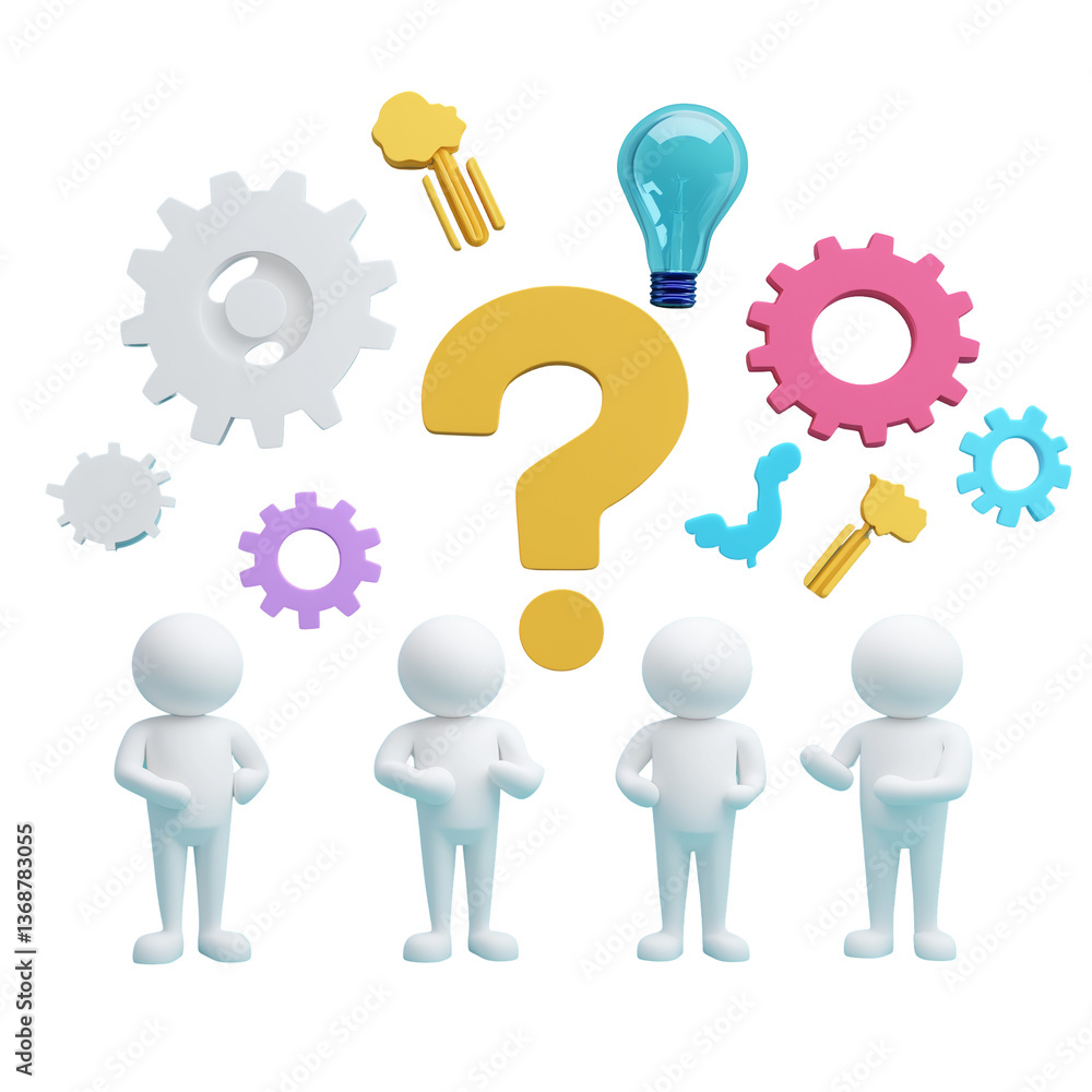 Brainstorming Team Facing a Question Mark in a Creative Concept isolated on transparent background HD photo PNG file download.
Brainstorming Team Facing a Question Mark in a Creative Concept isolated on transparent background HD photo PNG file download.