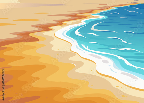beach sand texture with soft ripples and warm golden tones. Perfect for summer backgrounds, travel designs, vacation themes, and beach-related projects.