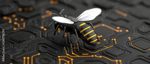 Bee on Circuit Board