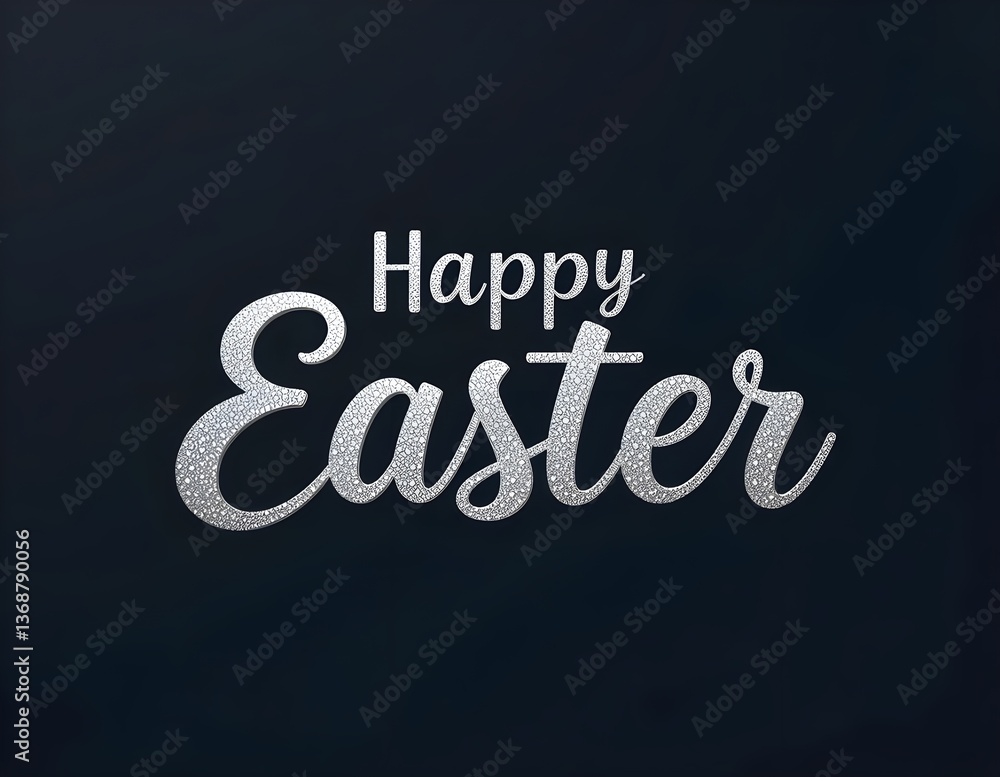 Obraz premium Happy Easter typography with black color background.