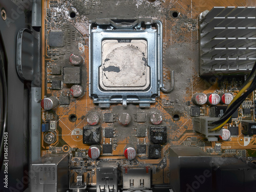 CPU in dust on motherboard