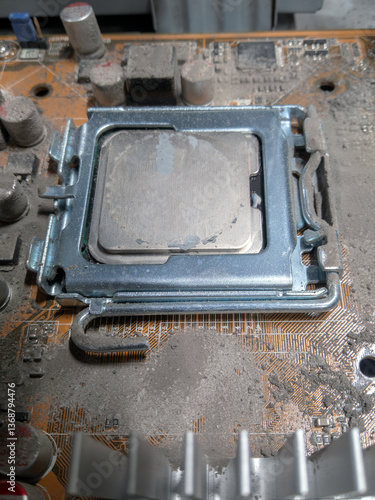 CPU in dust on motherboard