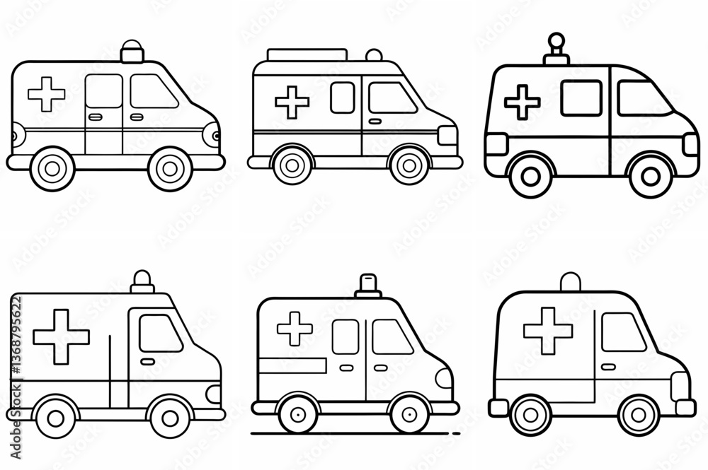 Ambulance Outline Coloring Page Line Art Drawing Ambulance Outline Coloring Page Line Art Drawing
