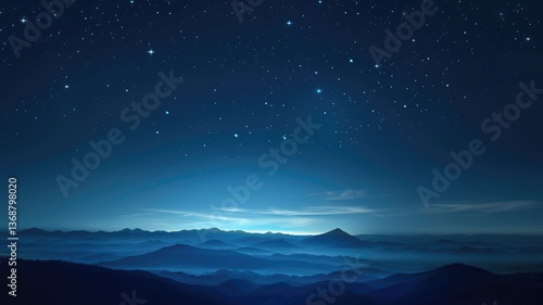 Wallpaper Mural Surreal scenery picture express seamless natural pattern idea. Digital artwork depict fantasy landscape with colorful sky and star convey sense of peaceful and creativity perfect for wallpaper. AIG53. Torontodigital.ca
