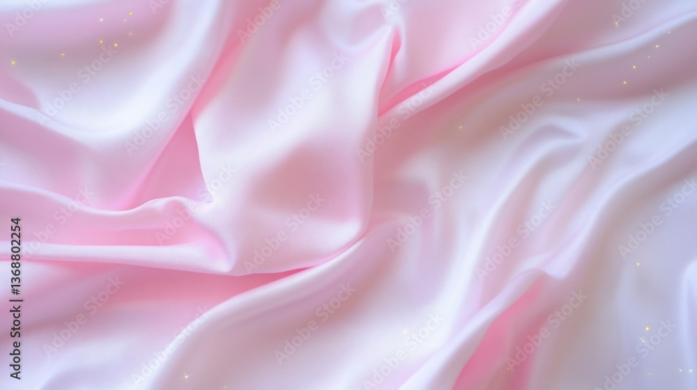 Fototapeta premium Soft folds of pink fabric create a luxurious, shimmering, dreamy texture