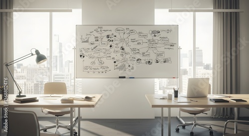 Creative Workspace with Innovation Whiteboard for Brainstorming