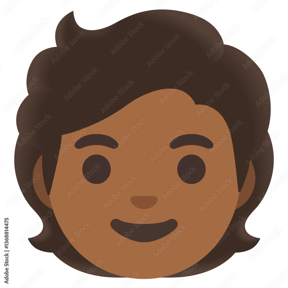 Fototapeta premium Smiling Face with Wavy Hair 