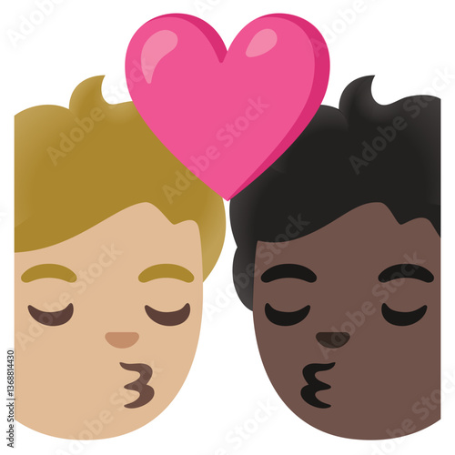 Kissing Couple with Heart
