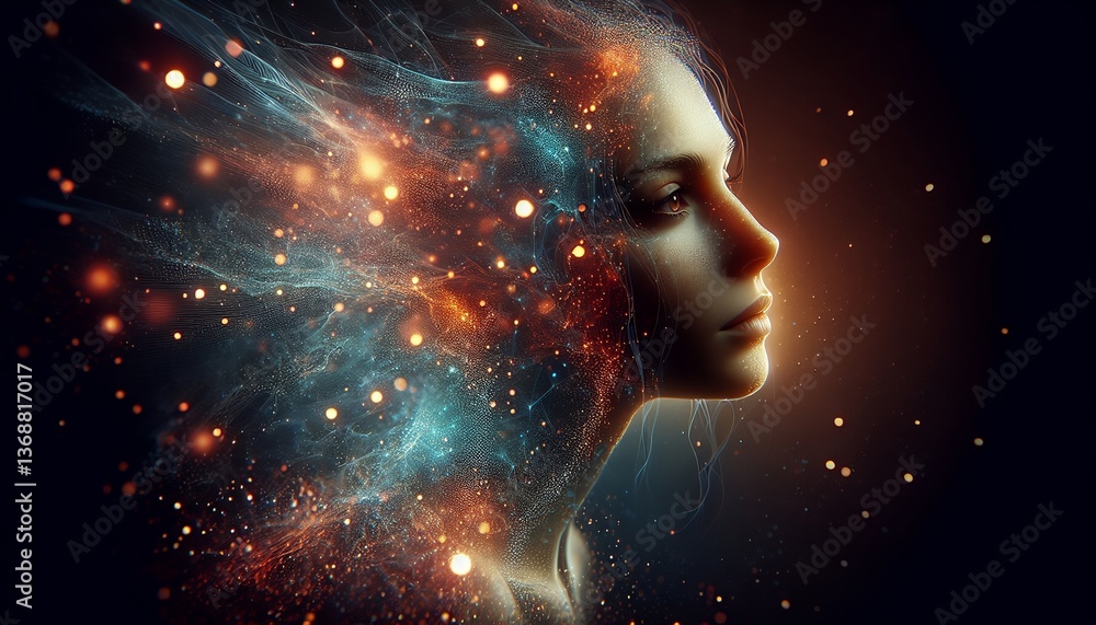 Obraz premium Vibrant digital artwork that captures energy and motion, perfect for creative themes and contemporary projects. 