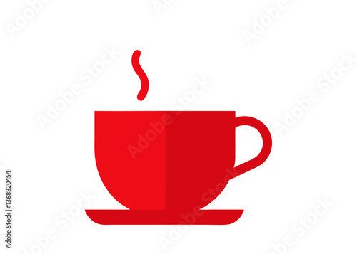 A hot cup of brown coffee or tea, a vector icon of a breakfast beverage, coffee, tea, cup, beverage, breakfast, drink, hot, brown, vector, icon.