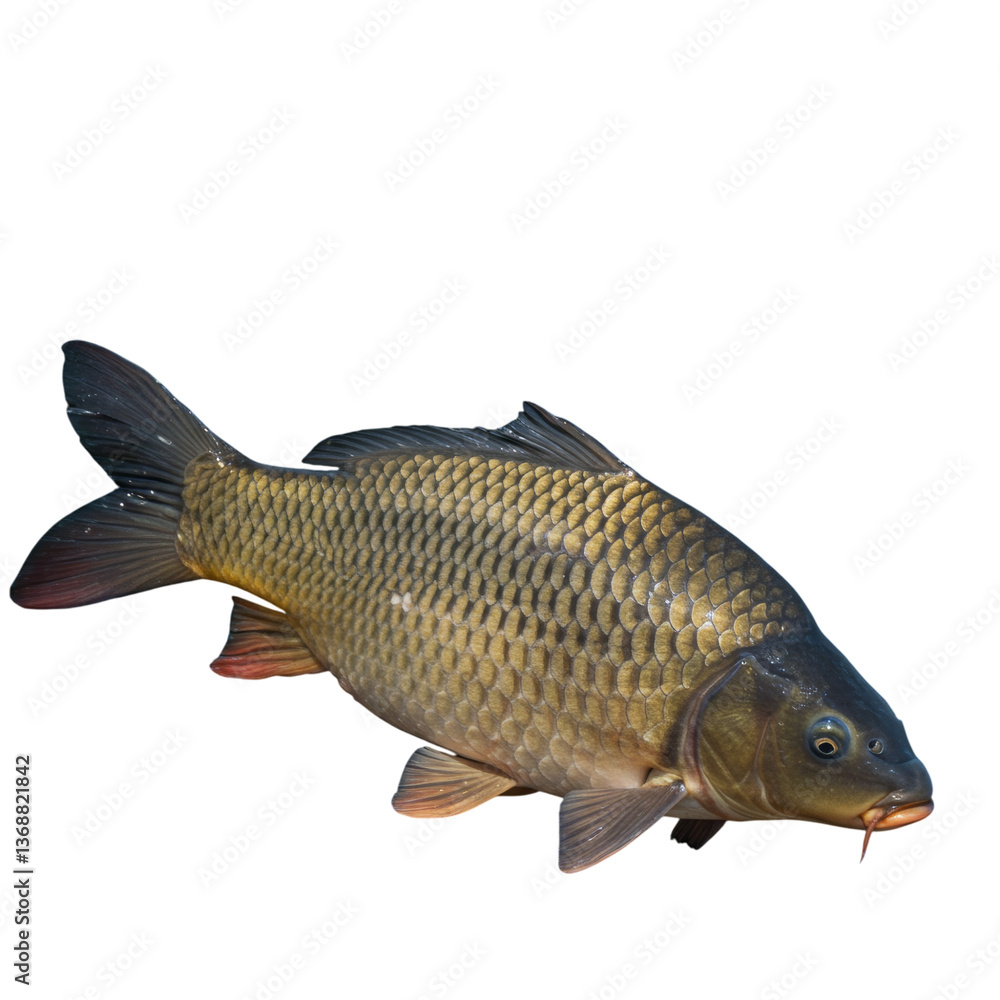 Fototapeta premium Carp Fish on high quality transparent background png