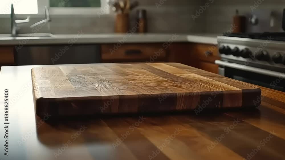 Artisan Walnut Cutting Board in Modern Kitchen Artisan Walnut Cutting Board in Modern Kitchen