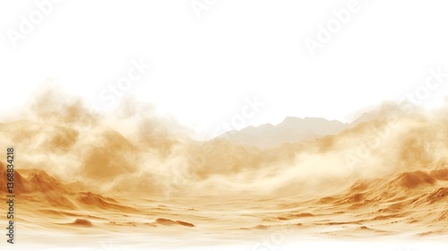Sandstorm Desert Landscape with Dusty Horizon