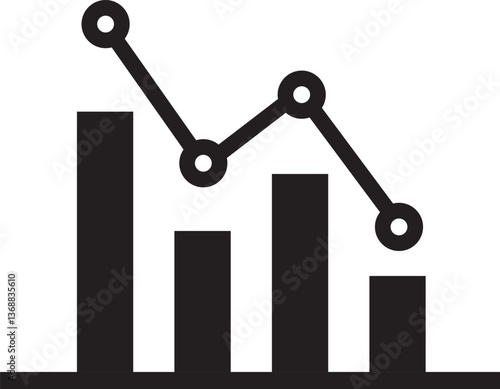 Business Growth and Decline Graph Icon – Data Analytics & Finance Charts