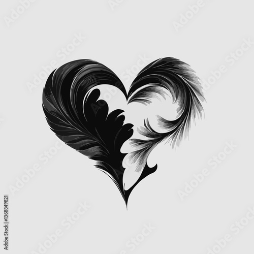 Abstract Heart Yin Yang