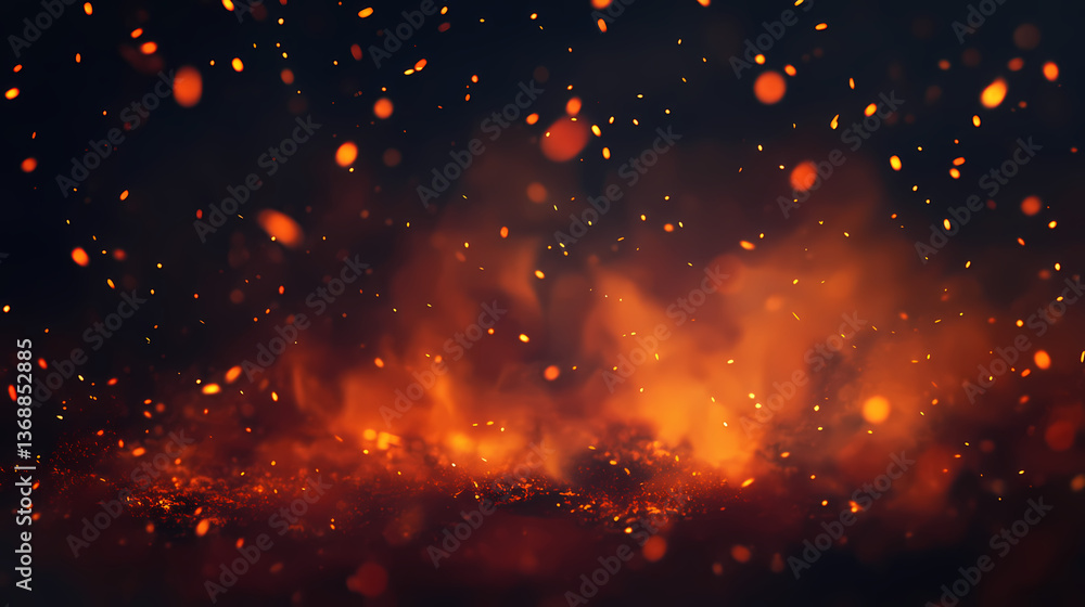 Fototapeta premium Softly glowing embers on a dark velvet backdrop, subtle warmth, , soft light. Subtle Embers. Illustration