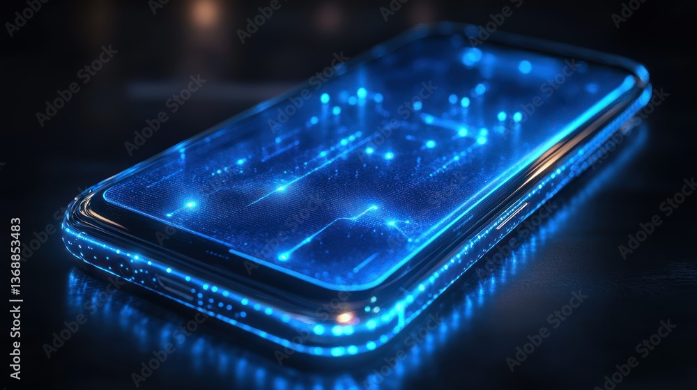 Futuristic Smartphone: Digital Circuitry Display Futuristic Smartphone: Digital Circuitry Display