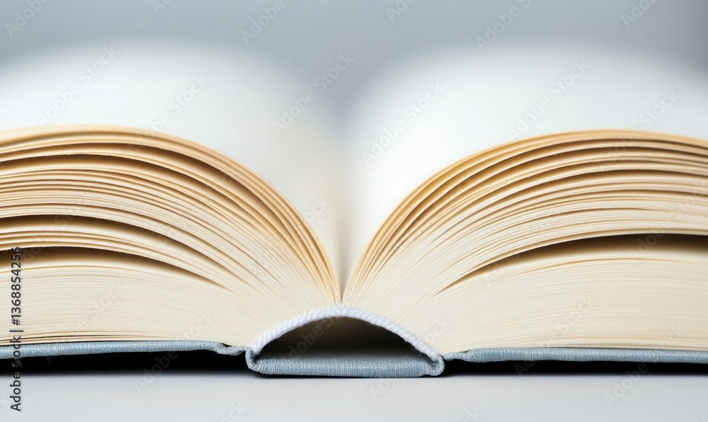 An open book displays its pages, inviting readers to delve into stories and gain knowledge. An open book displays its pages, inviting readers to delve into stories and gain knowledge.